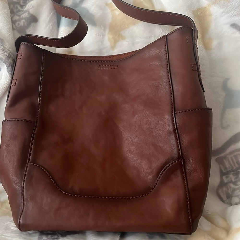 Frye tote with snap closure